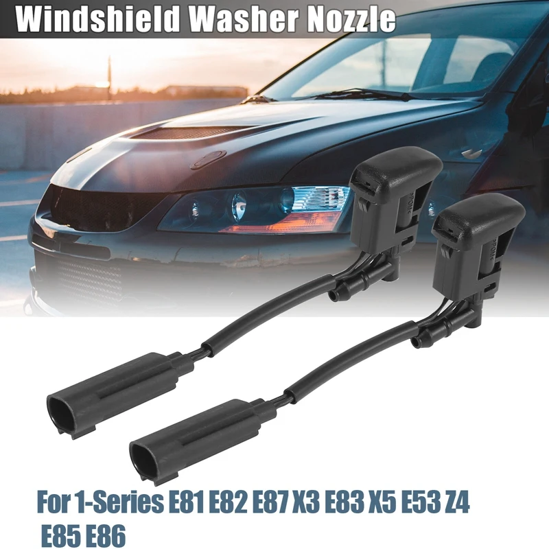 

1Pair New Windshield Heated Washer Sprayer Nozzle Jet 61667110851 For -BMW 1-Series E81 E82 E87 X3 E83 X5 E53 Z4 E85 E86