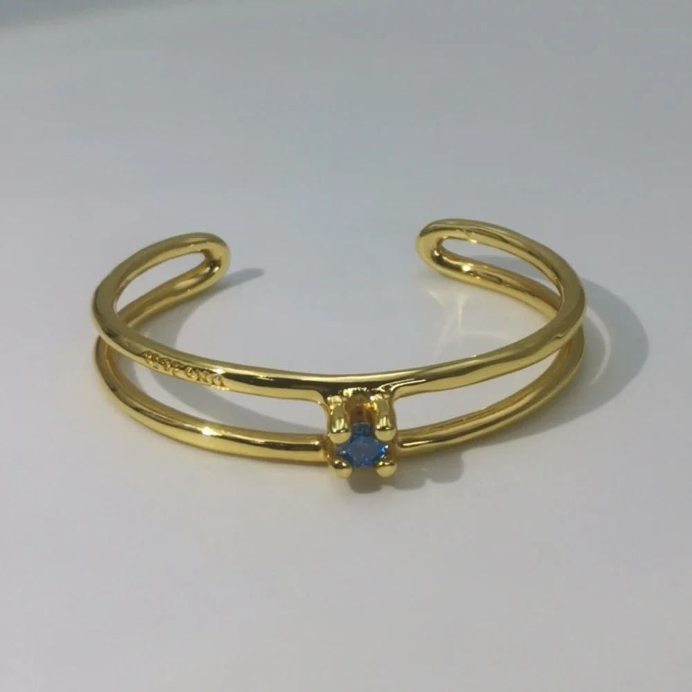 Роскошный 2024 новый испанский браслет UNOde ослепительный двухслойный с синими