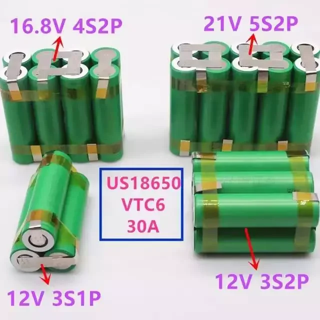 

(customize) 12V 18650 VTC6 battery 3000mAh 30amps for 12.6V screwdriver battery weld soldering strip 3S1P 12.6v battery pack