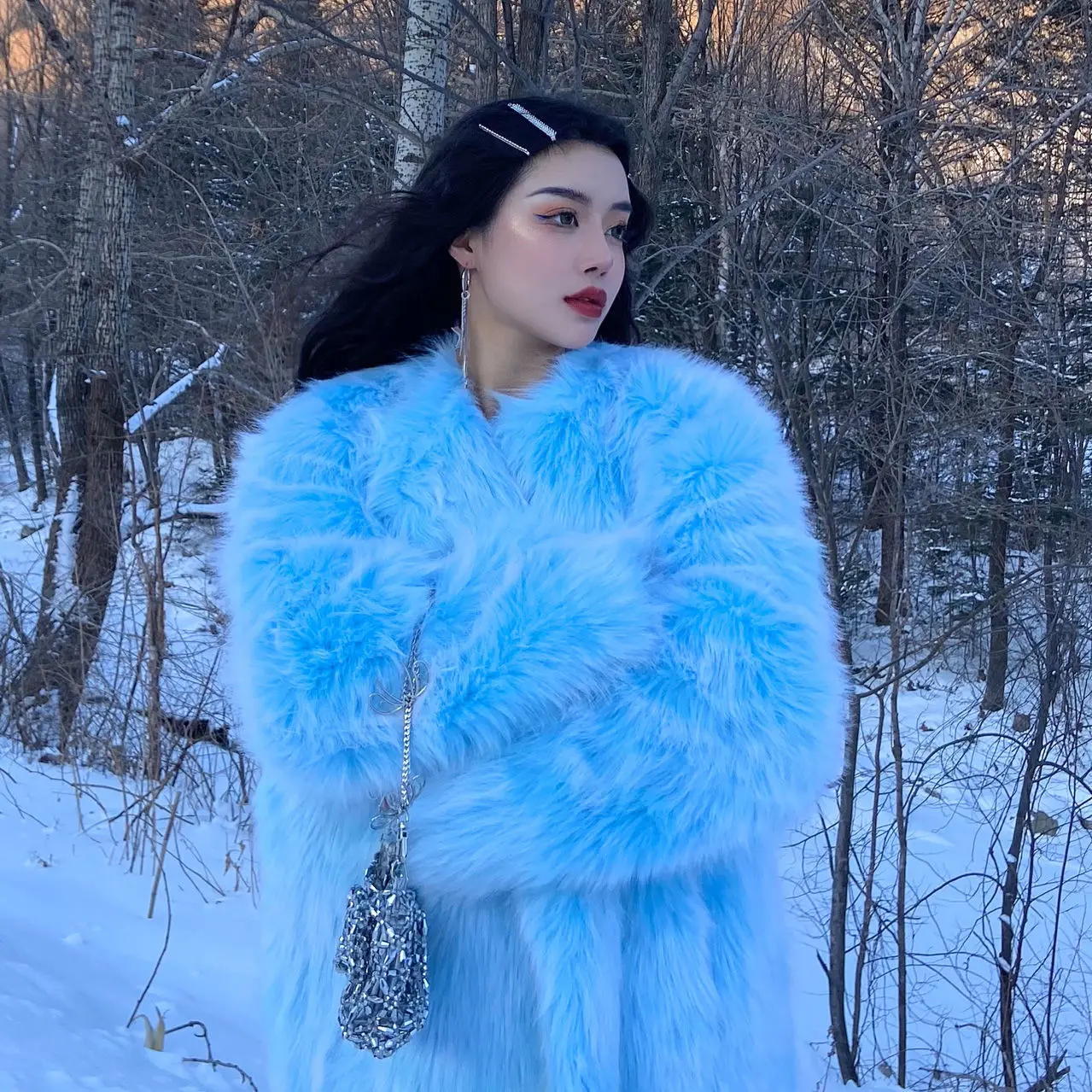 

2022 Fashion Winter Jackets Women Warm Faux Fur Long Sleeve Coats Women Coats Fox Fur Jackets Thick Warm Solid Outwear U115