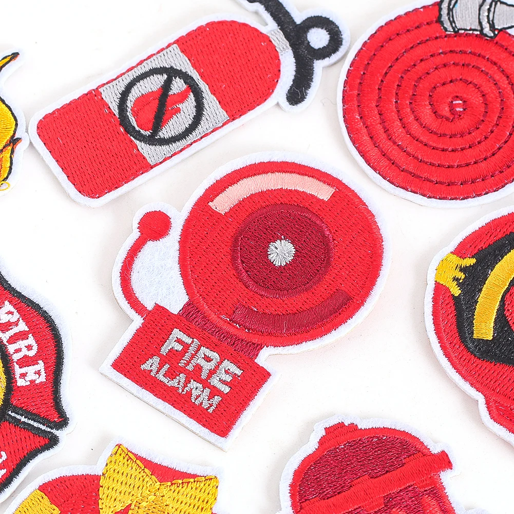 9 шт. креативные нашивки с вышивкой для пожарной машины дизайн огнетушителя