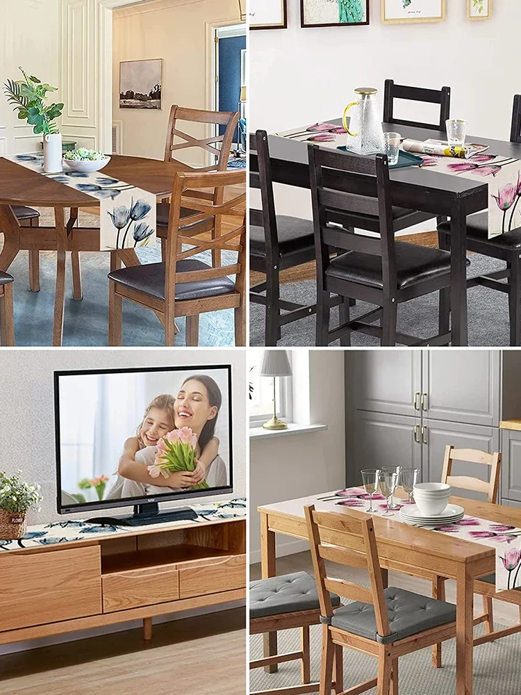 1 шт. льняная дорожка-тюльпан украшение для кухонного обеденного стола дома и