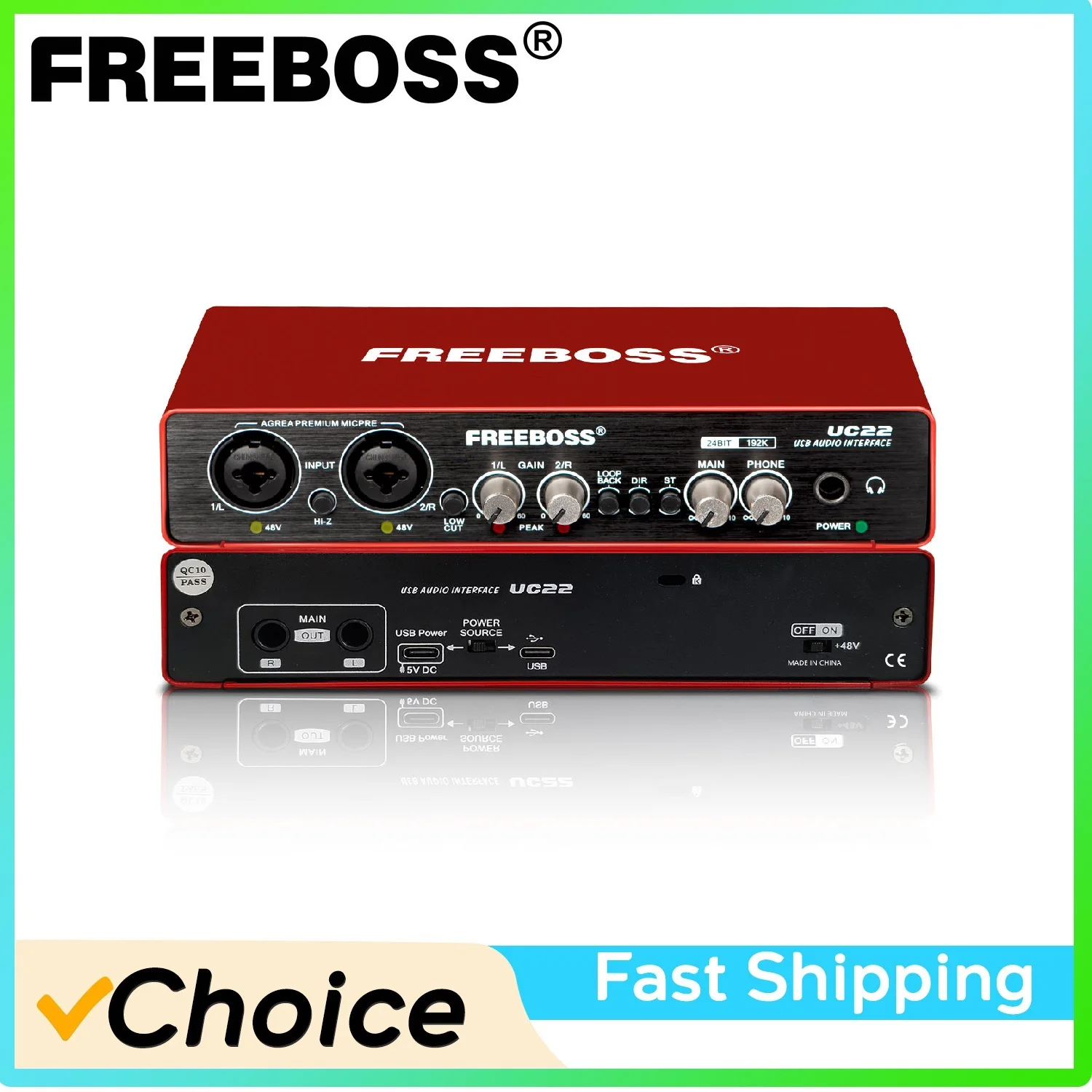 Внешняя звуковая карта FREEBOSS Usb 48 В 24 бит 192 кГц