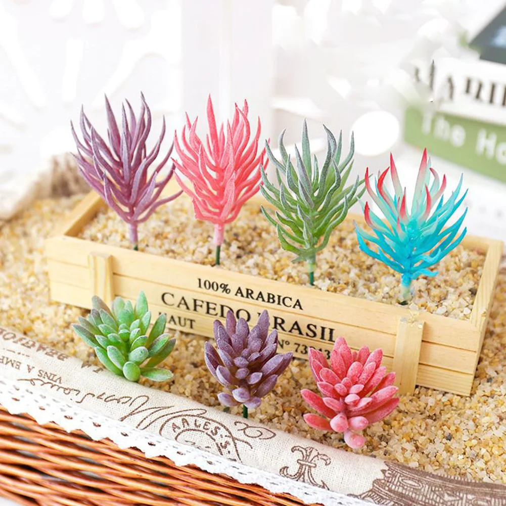 

Artifical Simulation Fake Mini Succulents Potted Plant Flower Home Office Decor Creative Decoration Furnishings Craft Ornament