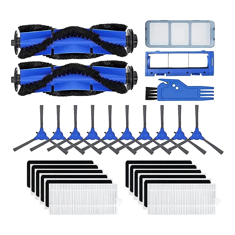 

Vacuum Replacement Spare Parts For Eufy Robovac 11S, 12, 15C, 15T, 25C, 30, 30C, 35C Robot, 10 Filters Sets, 10 Side Brushes