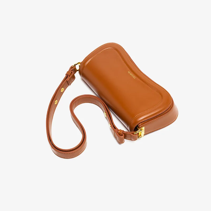 Cow Leather Underarm Bags Spring Summer Pillow Shape Rivet Decor Button Closure Versatile Shoulder Bag for Women GC80012