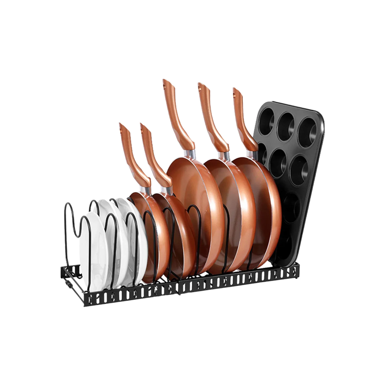 

Подставка для кастрюль, U-образный органайзер для кастрюль, 10 ячеек, кухонный держатель