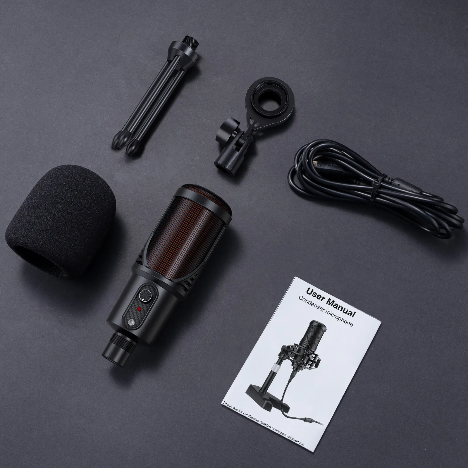 

Usb Microphone Studio Recording Gaming Mic Tripod Stand Streaming Broadcast and Videos or Pc Computer Video Karaoke Singing Mic