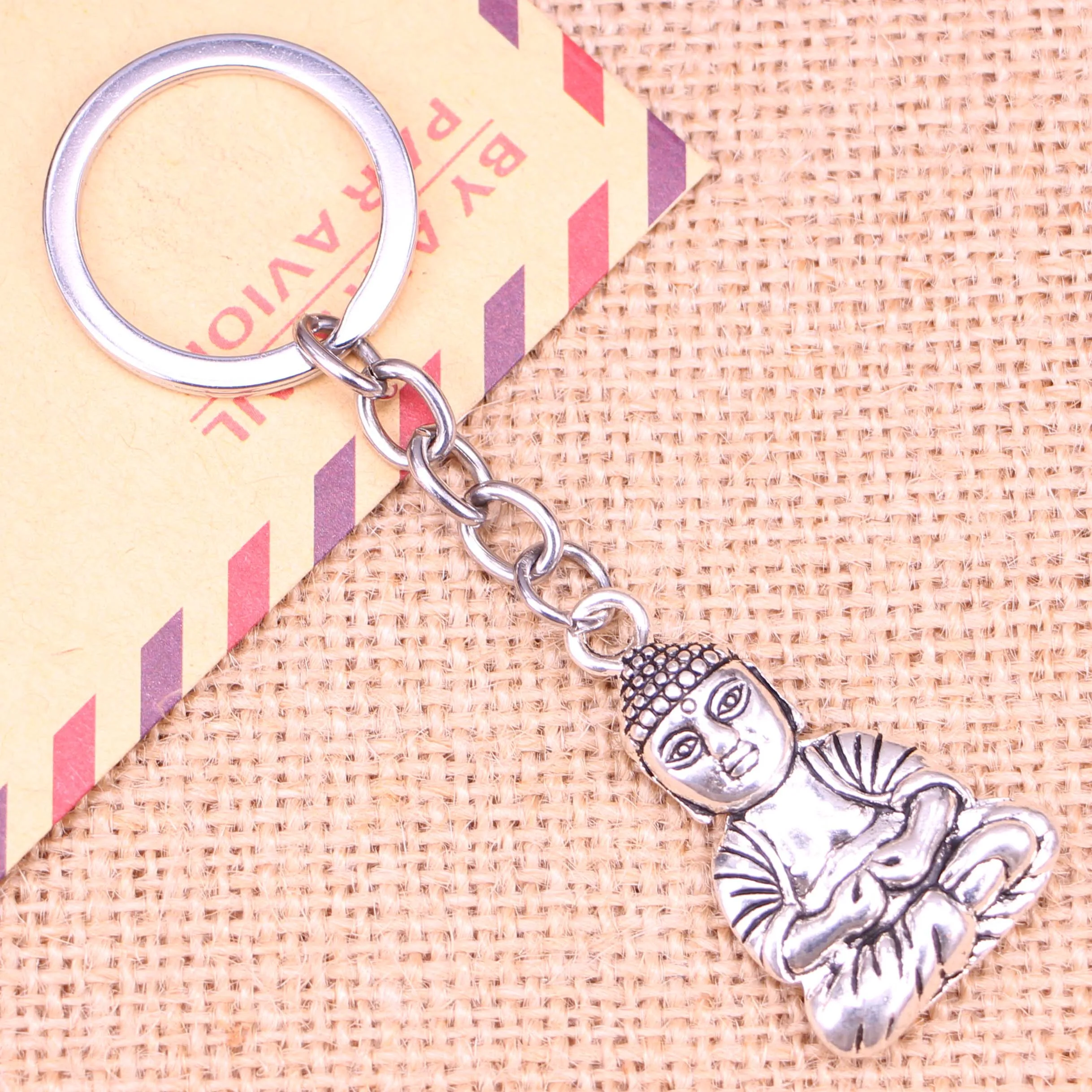 

Новинка, модный брелок для ключей 39*23 мм, подвески Будды в виде медитации, мужские украшения «сделай сам», брелок для автомобильных ключей, с...