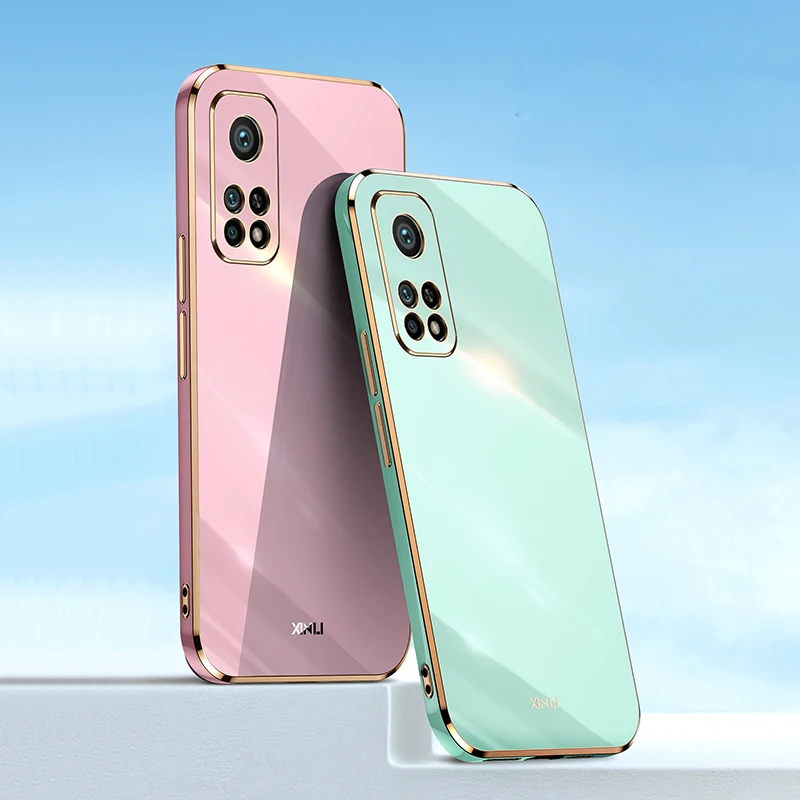 Plating Silicone Case For Xiaomi Mi 10T 11T Pro Redmi Note 10 9 Pro Max 9S 10S S POCO X3 Pro NFC Mi10T Phone Soft Shell Cover ON