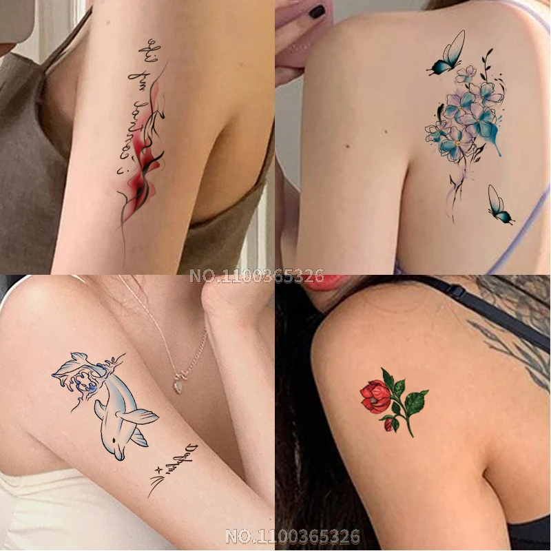 

10 шт., полуперманентные одноразовые тату-наклейки