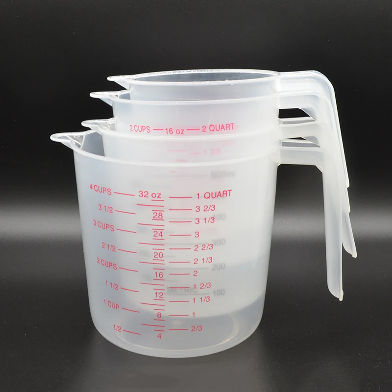 

Baking Tool Metering Cup Graduated Pour Spout Plastic Visual Scale Measuring Cup 250/500/600/1000ML With Graduated Kitchen