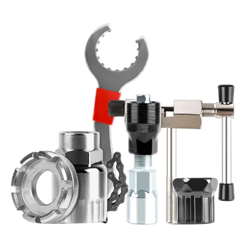 

6Pcs/Set Bike Cassette Removal Tool Bicycle Repair Mountain Multifunctional Rustproof Crank Extractor Portable