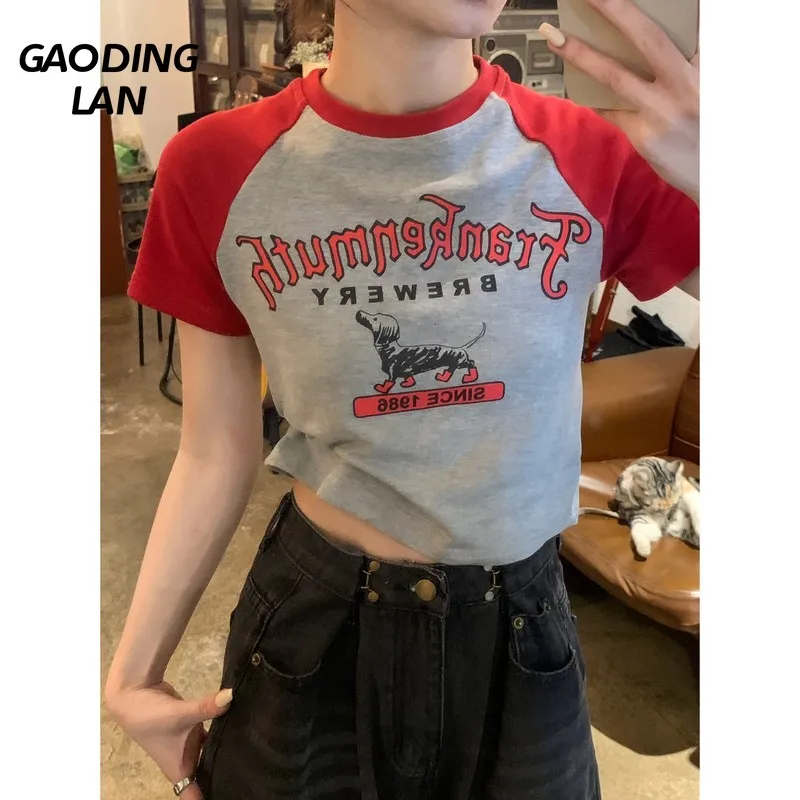 

Женские футболки из модала и хлопка, с коротким рукавом и круглым вырезом