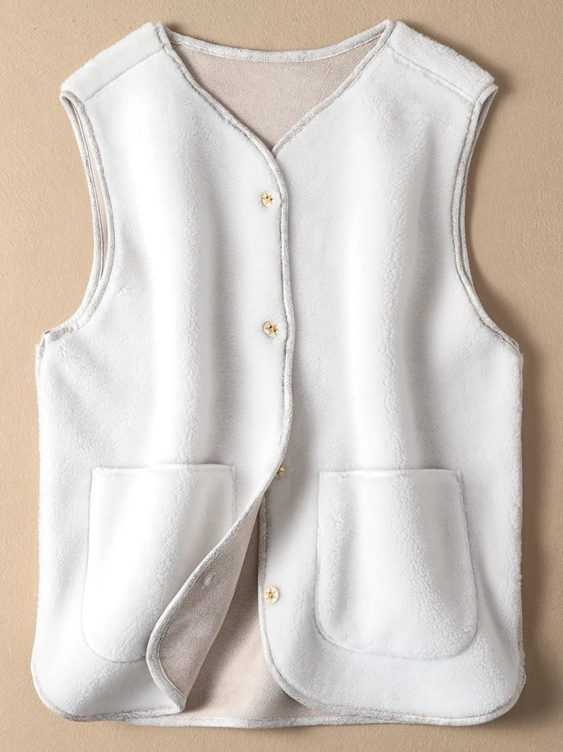 Осенне-зимний жилет из овечьей шерсти женская верхняя одежда новый