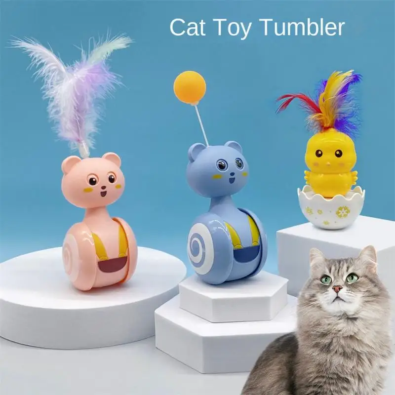 

Неваляшка, мяч для кошек, игрушка для котят, искусственная игрушка, пластиковый шар, забавная игра, перо, игрушка, цветное перо, товары для ко...