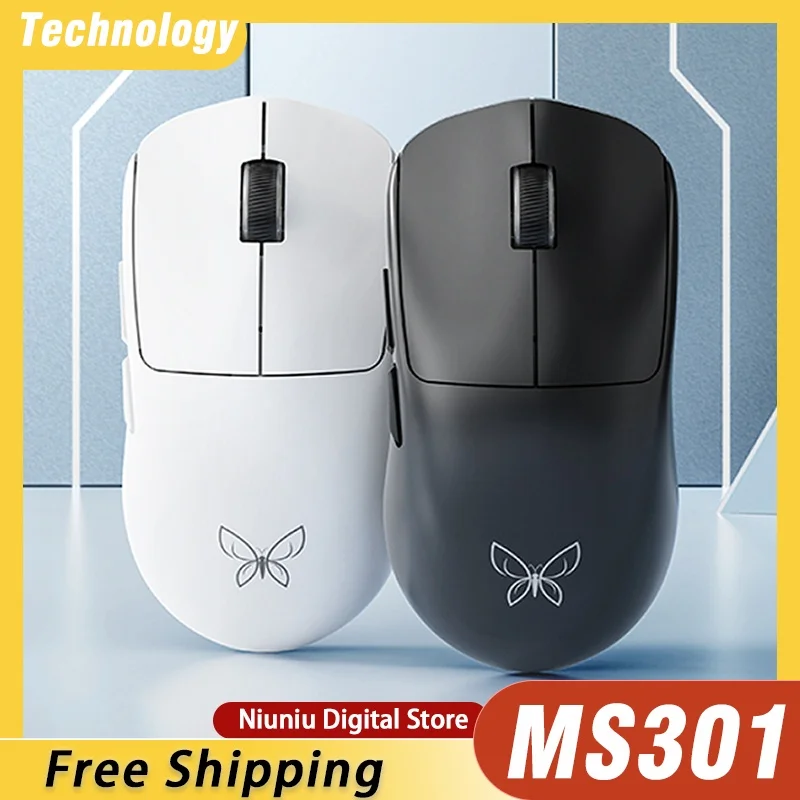 Беспроводная игровая мышь Xinmeng Butterfly тройной режим 4k Paw3395 двойная батарея