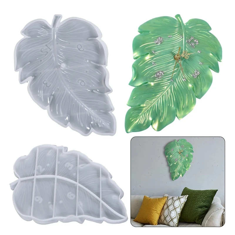 

Листовидные часы, форма для эпоксидной смолы, настенные часы, силиконовая форма, сделай сам, украшения для дома, инструменты для