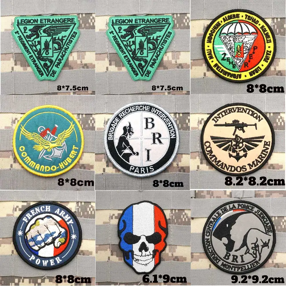 Parachute Regiment of France Military Tactical Embroidered Patches  Armband Backpack Badge with Hook Backing for Clothing