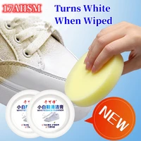 17ahsm white shoes cleaning stain whitening cleaner dirt cream for shoe brush reusable with wipe sponge restoration shoe tools