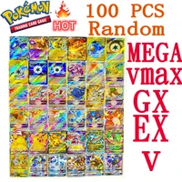 random 100pcs pokemen english spanish card toy collection takara toy pikachu charizard mewtwo