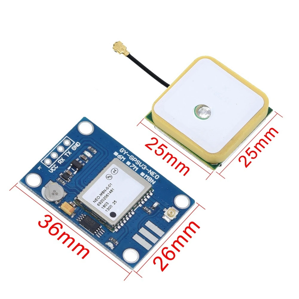 Фото &BOFF& GY-NEO6MV2 Новый GPS-модуль NEO-6M NEO6MV2 с большой антенной EEPROM MWC APM2.5 для управления полетом для Arduino №3