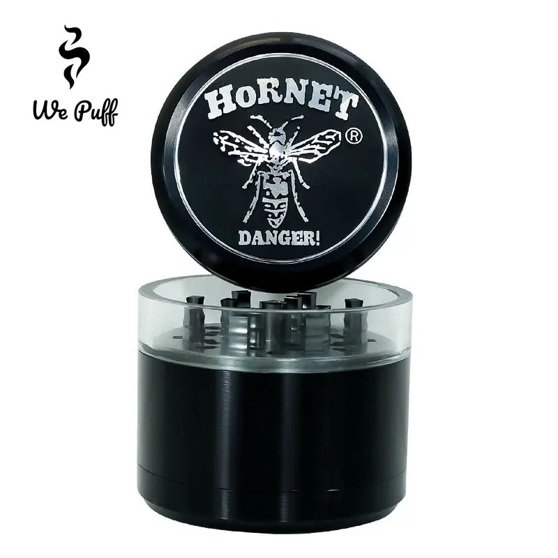 

WE PUFF New 4 Layer 63mm Herb Tobacco Grinder with Gear Plastic Window Aluminum Alloy Herbal Spice Crusher Smoking Accessories