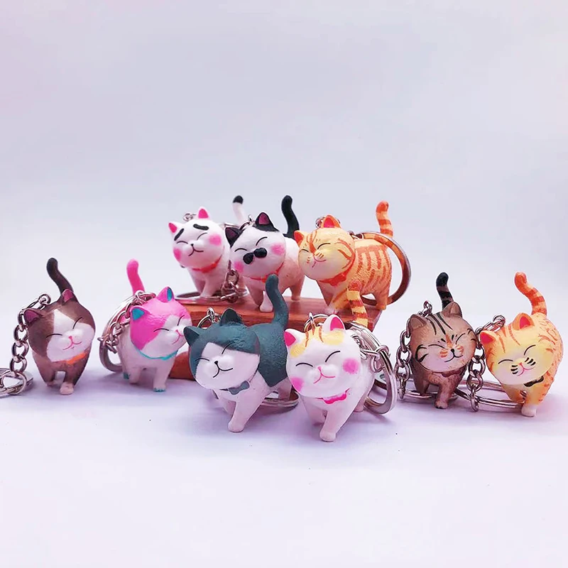 

Милый брелок для ключей с мультяшным котом, брелок для ключей с животными, креативный брелок с котенком, подвеска для автомобильного брелока, аксессуары для сумок, подарки, Новинка