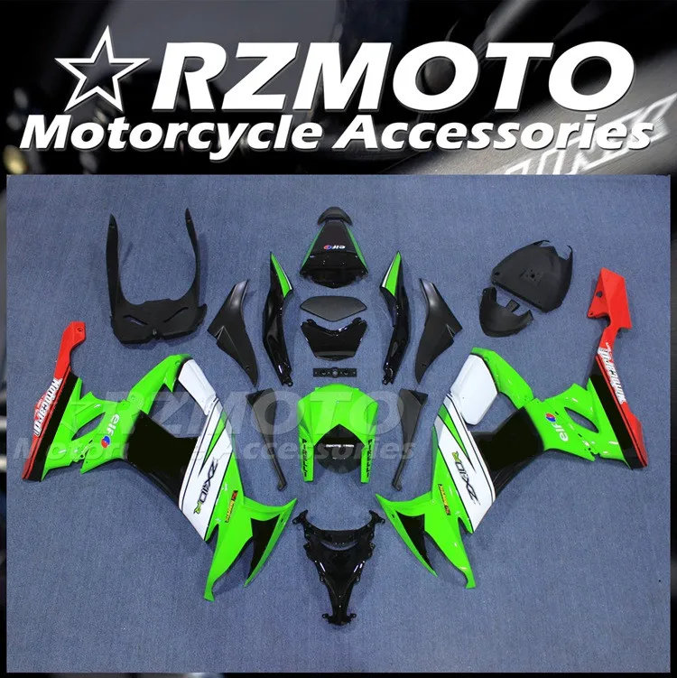 

Новый комплект обтекателей для цельного мотоцикла ABS, подходит для Kawasaki Ninja ZX-10R ZX10R 2008 2009 2010 08 09 10, кузов красного и зеленого цвета