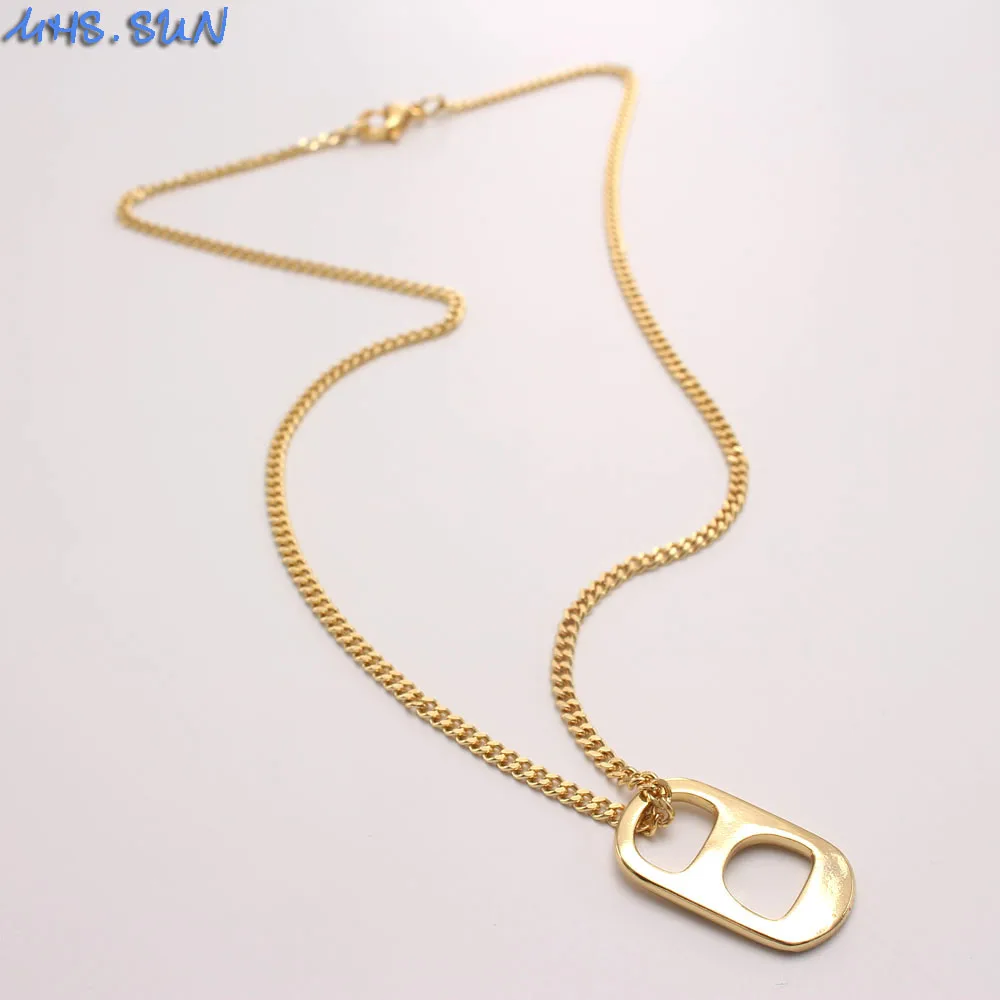 

MHS.SUN 1PC Newest Gold Color Copper Chain Necklace Fashion Women Pendant Necklace Men Gifts Hiphop Jewelry High Quality
