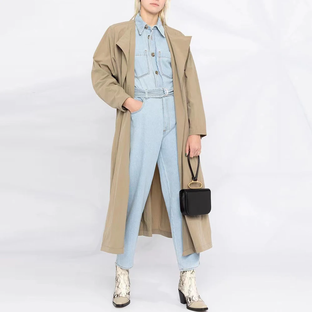 

Women's trench coat 2022 new fashion casual loose lady high quality long jacket