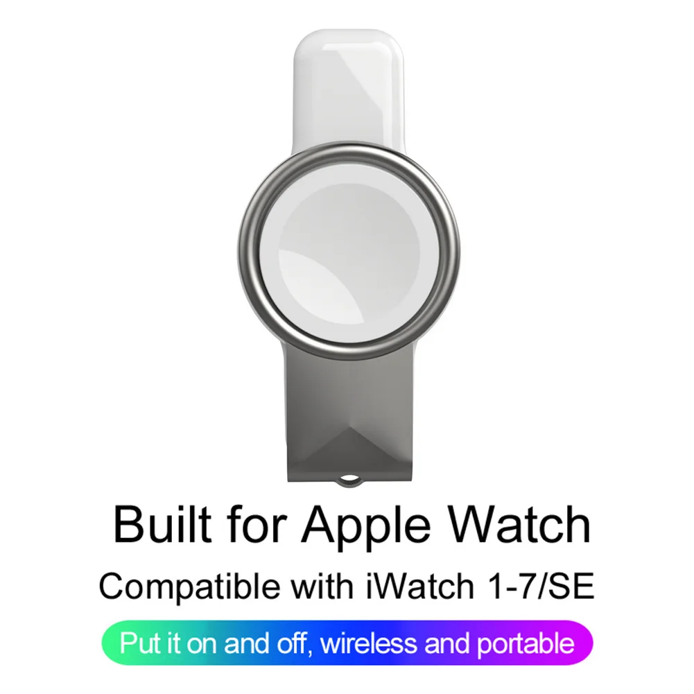 

Беспроводное магнитное умное зарядное устройство IWatch 2 в 1, USB-интерфейс Type-C для Apple Watch 2/3/4/5/6/7/SE, быстрая зарядка и портативность