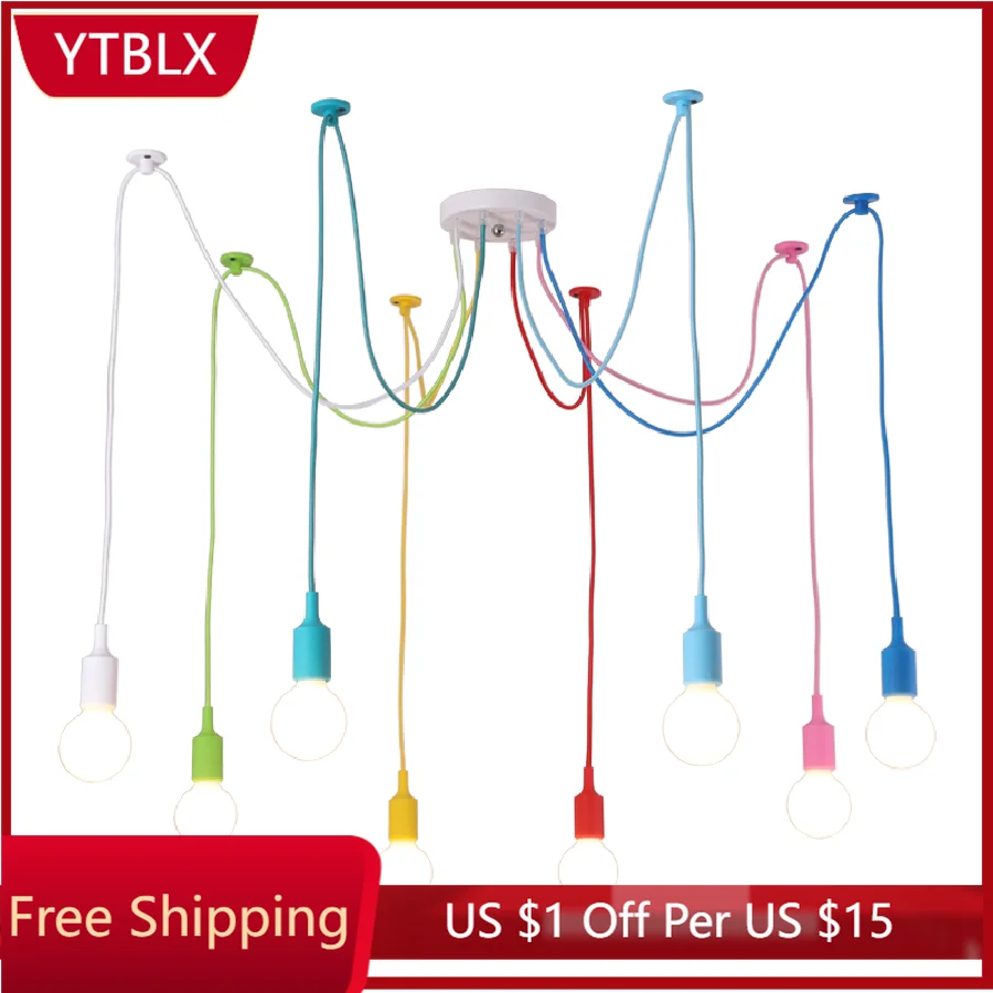

LukLoy Modern Colorful Pendant Light Set Hang Light Set for Decoration Living Room Public Common Foyer Restaurant Cafe Party Bar