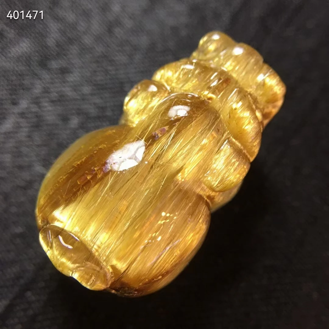 

Natural Gold Rutilated Quartz Pendant Necklace 26.8/16/14mm Pi Xiu Carved Yellow Rutilted 18K Gold Women Men Jewelry AAAAAAA
