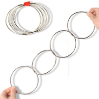 4pcs magic rings magical tricks classic linking iron hoops playing props fun toys close up tools for beginner magicians children