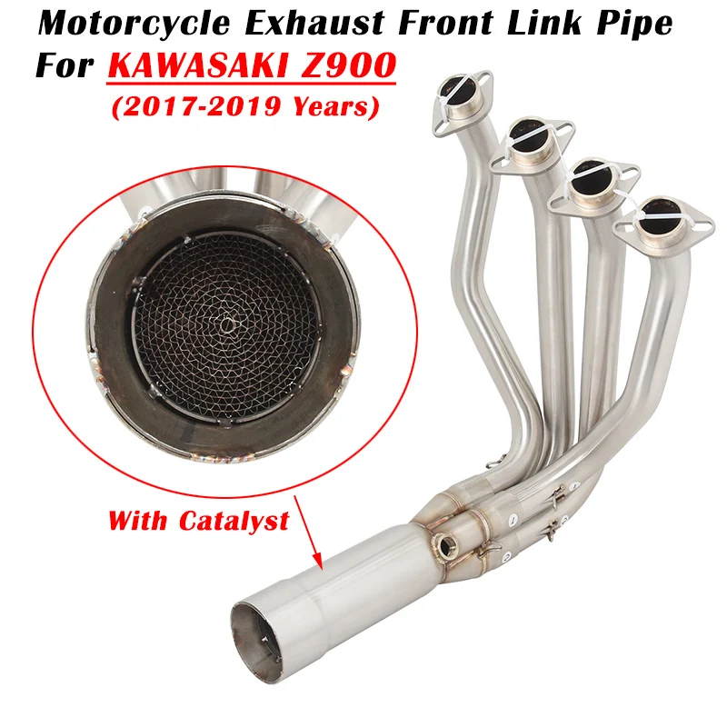 

For Kawasaki Z900 2017 2018 2019 Motorcycle Exhaust Escape Modified Muffler Front Link Pipe With Catalyst Tube Purifying Air