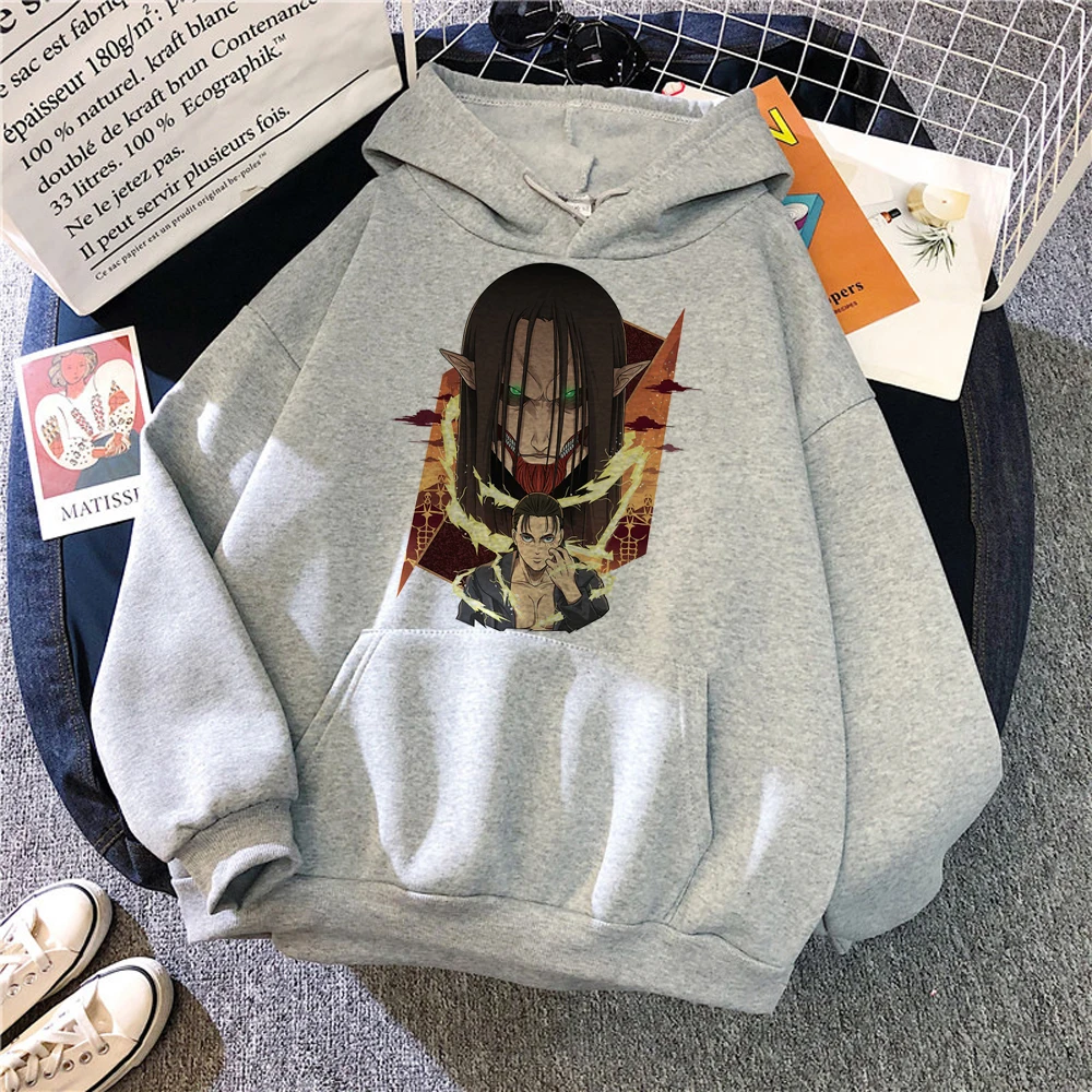 

Женская толстовка с капюшоном Aot Eren Attack on Titan, толстовка с длинным рукавом в готическом стиле y2k, спортивный костюм