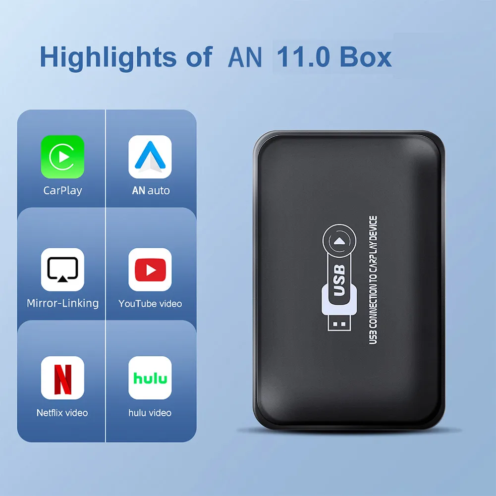 

Беспроводной автомобильный видеоплеер CarPlay Ai Box AN11 с несколькими пультами управления, автомобильный видеоплеер, GPS, Wi-Fi, BT, управление на экра...