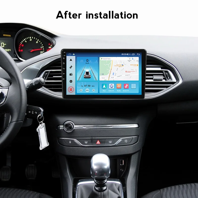 Автомобильный мультимедийный плеер с IPS-экраном Android 11 для Peugeot 308 308S 2013-2017 GPS RZC Canbus