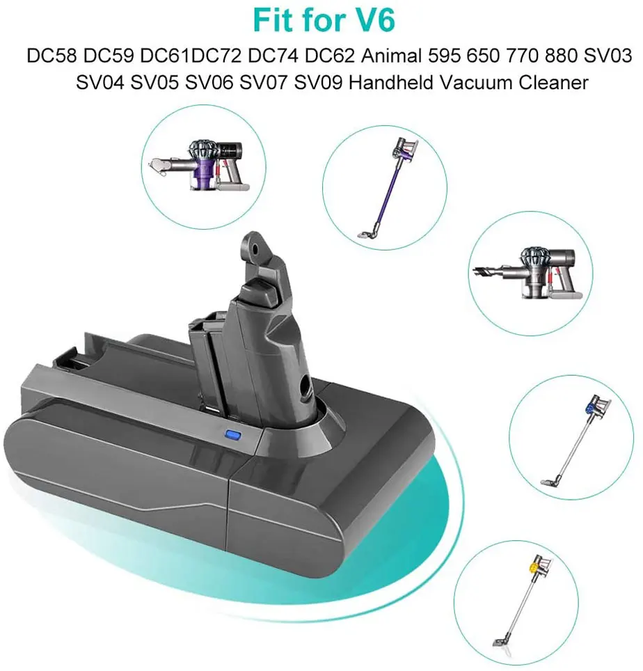 

2022 21.6V replacement compatible with V6 DC59 DC61 DC72 DC74 650 770SV03 SV04 SV09 handheld vacuum cleaner