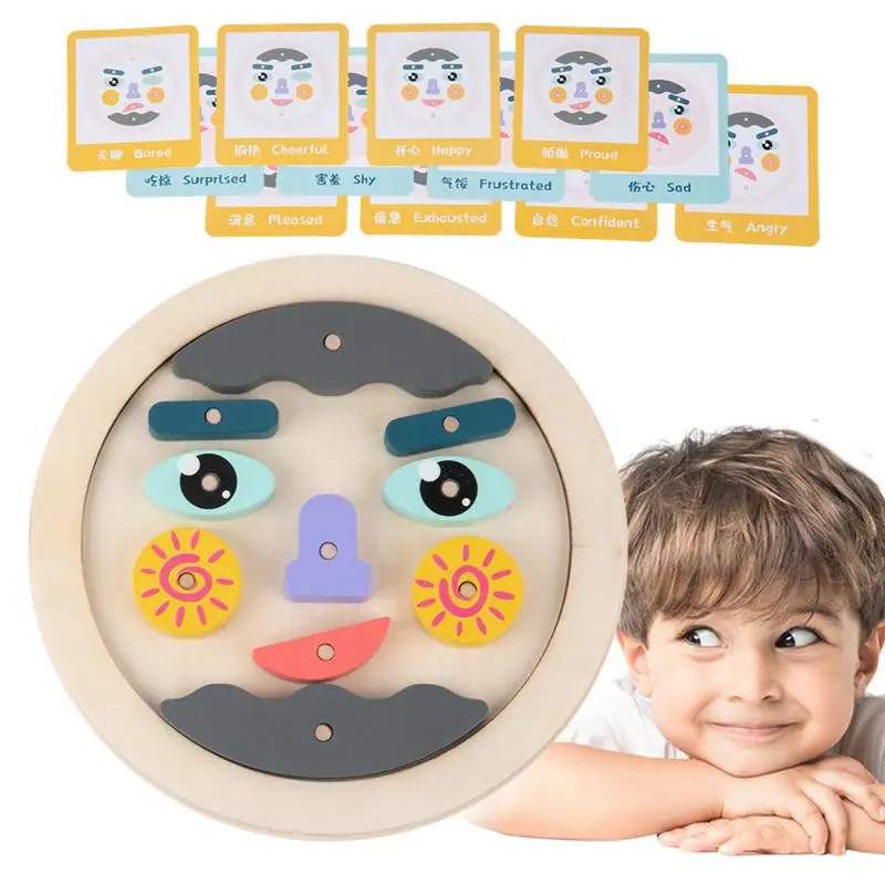 

Face Changing Puzzle Customized Educational Wooden Puzzle Toys For Toddlers Creative Early Learning Gifts