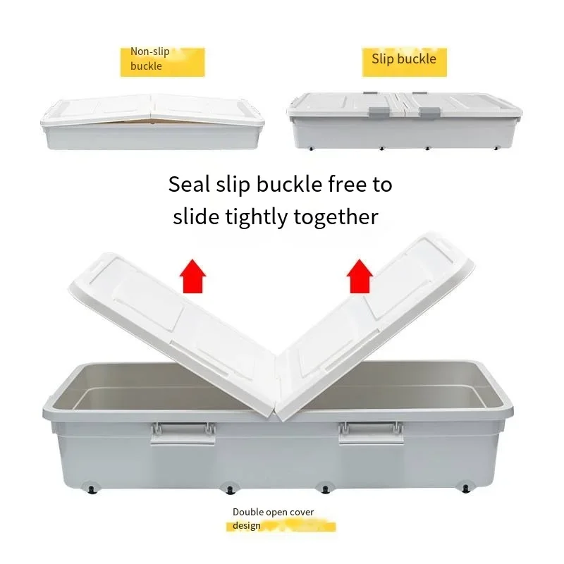 8-колесный ящик для хранения с крышкой нижний шкивов одеяло органайзер одежды