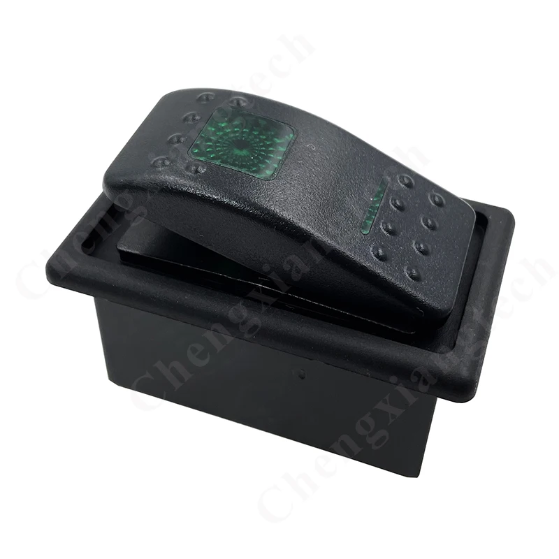 

Illuminated Green Led Rocker Switch Mounting Holder Panel 12V 20A 24V 10A Waterproof for Car Boat Truck Carling Type