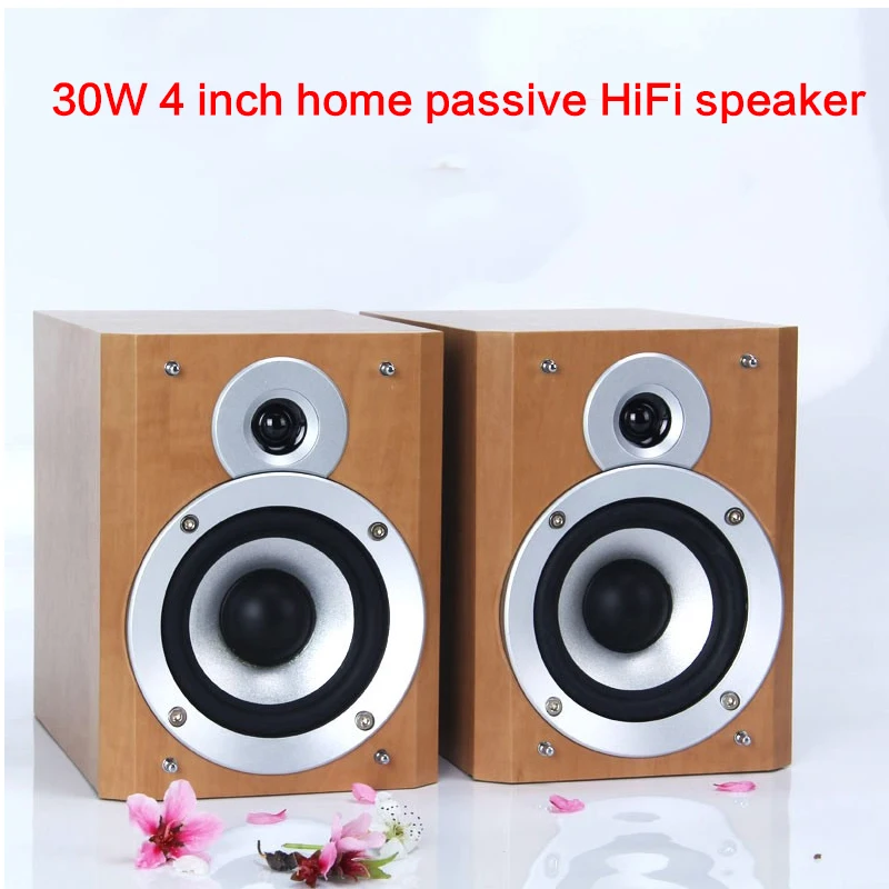 

4 Inch 30W Home Passive Speaker 1 Inch Treble Two-way HiFi Speaker Subwoofer High Fidelity Desktop Front Audio Home Theater