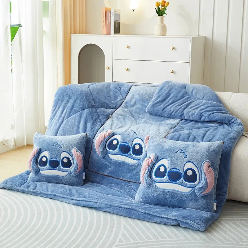 Аниме Стич Hello Kitty Подушка Одеяло Kawaii Два в одном Вышитый Диван Спальное