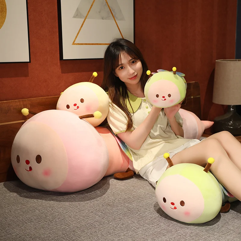 

Big Cute Bee Plush Toy High Quality Stuffed Doll Sleeping Cylindrical Pillow Soft Doll Sofa Decor Birthday Gift For Kids