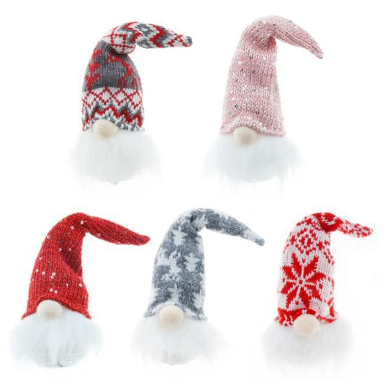 

5PCS Lighted Christmas Gnome PlushTomte Present Battery Operated Winter Tabletop Christmas Decorations Gnome Plush