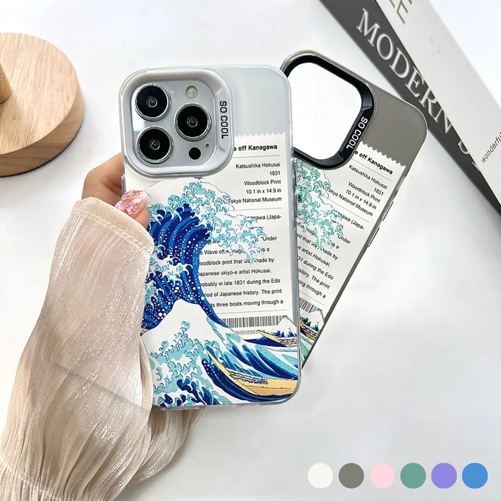 Чехол для телефона The Great Blue Wave Off Kanagawa Apple iPhone 14 15 16 13 12 11 Pro 7 8 Plus X XR XS Max Laser Matte Cover