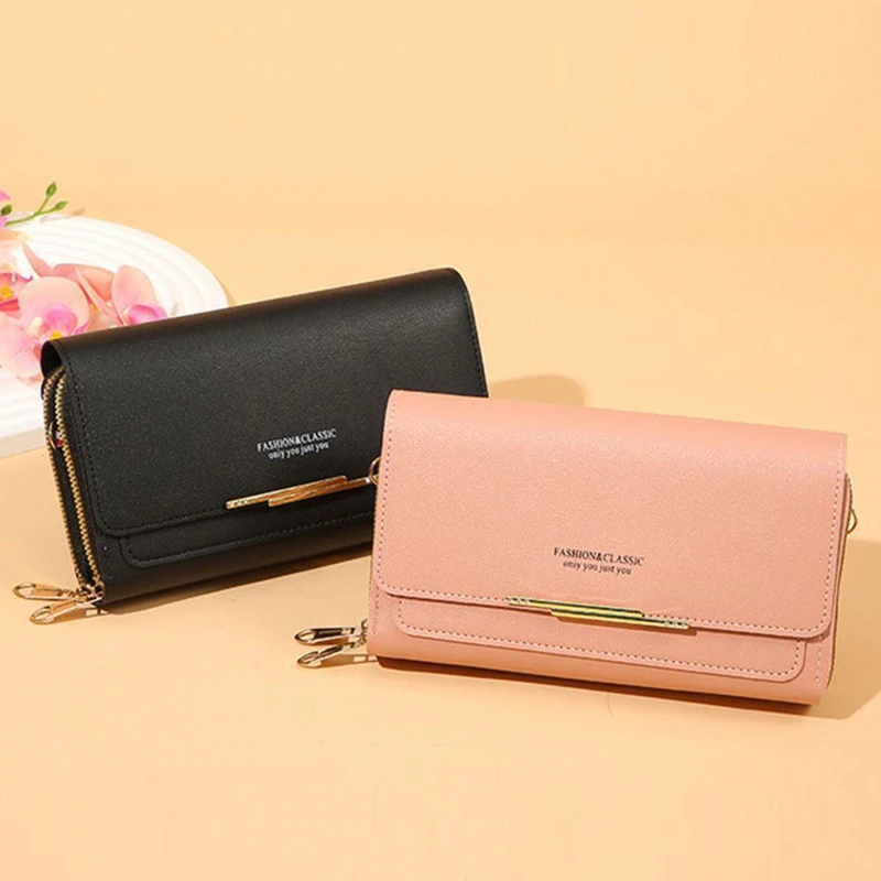 

Women Wallet PU Leather Crossbody Bags Purse Female Long Wallet Gold Letter Pouch Handbag For Women Coin Small Shoulder Bag