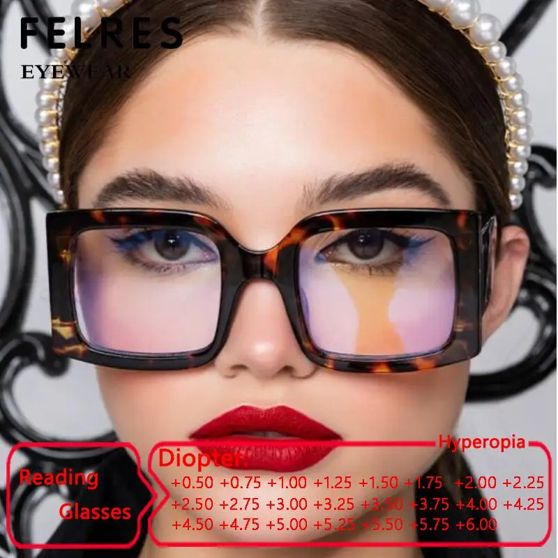 Винтажные квадратные очки для чтения с большой оправой женские и мужские